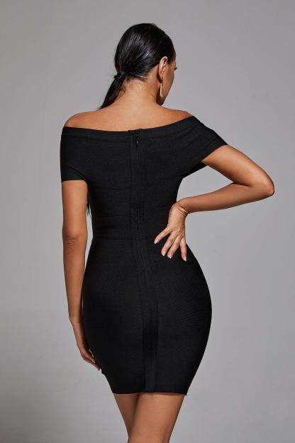 Black Off Shoulder Mini Dress | Mix Mix Style [Hot Seller]-Mix MIx Style