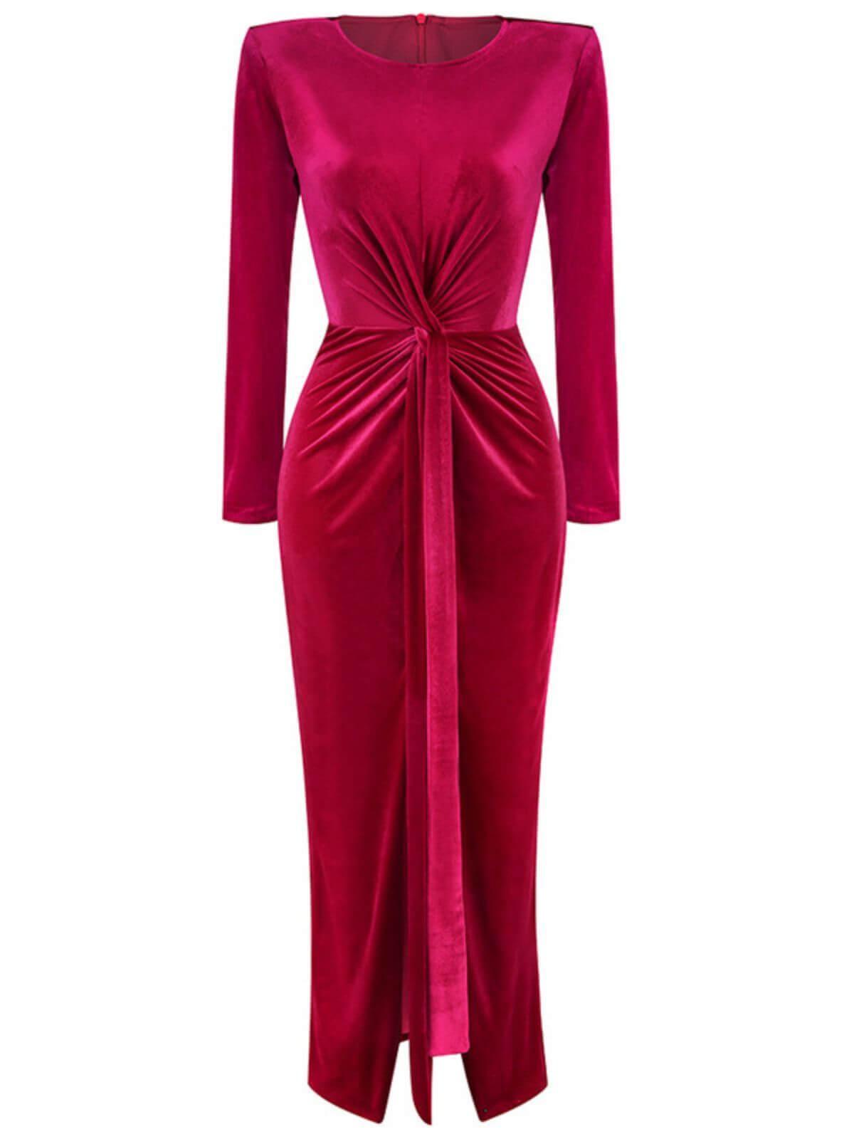 Marta Long Sleeve Velvet Maxi Dress-Mix MIx Style