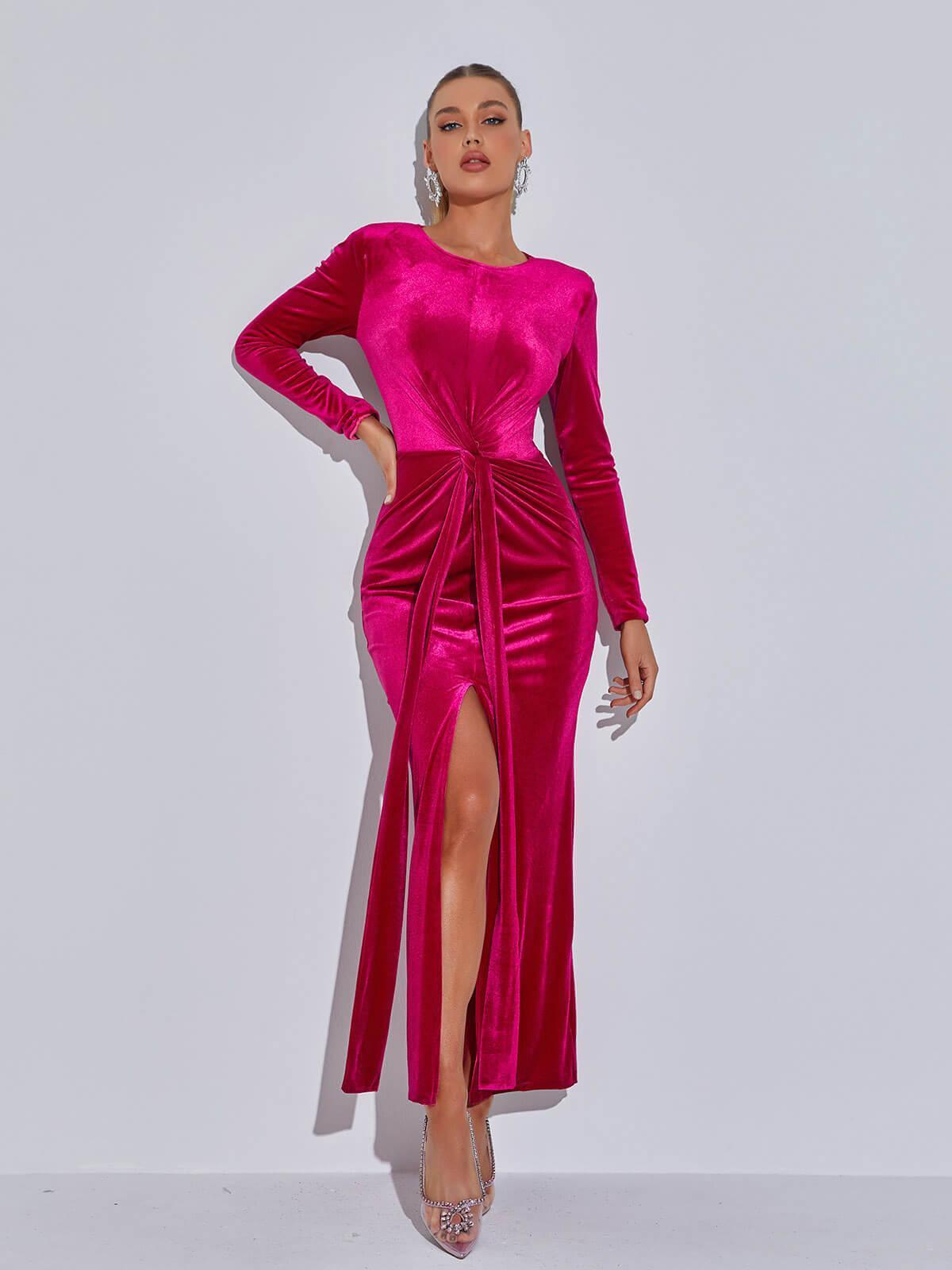 Marta Long Sleeve Velvet Maxi Dress-Mix MIx Style