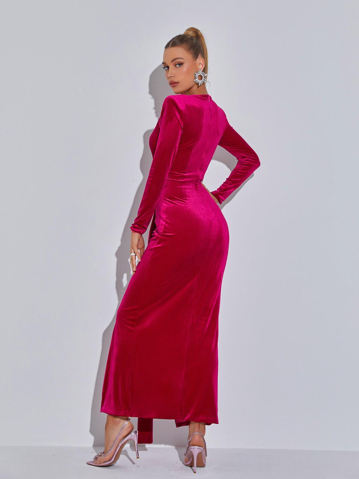 Marta Long Sleeve Velvet Maxi Dress-Mix MIx Style
