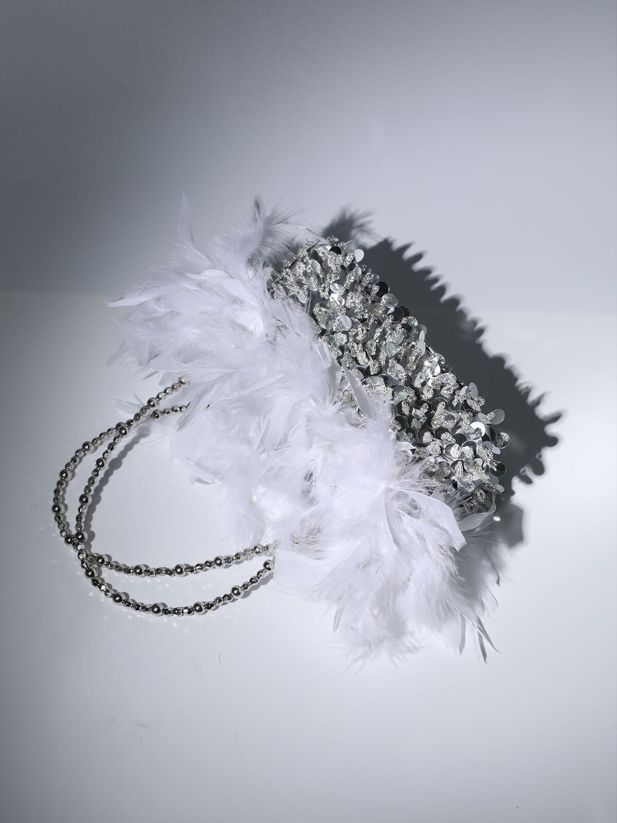 Martina Sequin Feather Shoulder Bag-Mix MIx Style