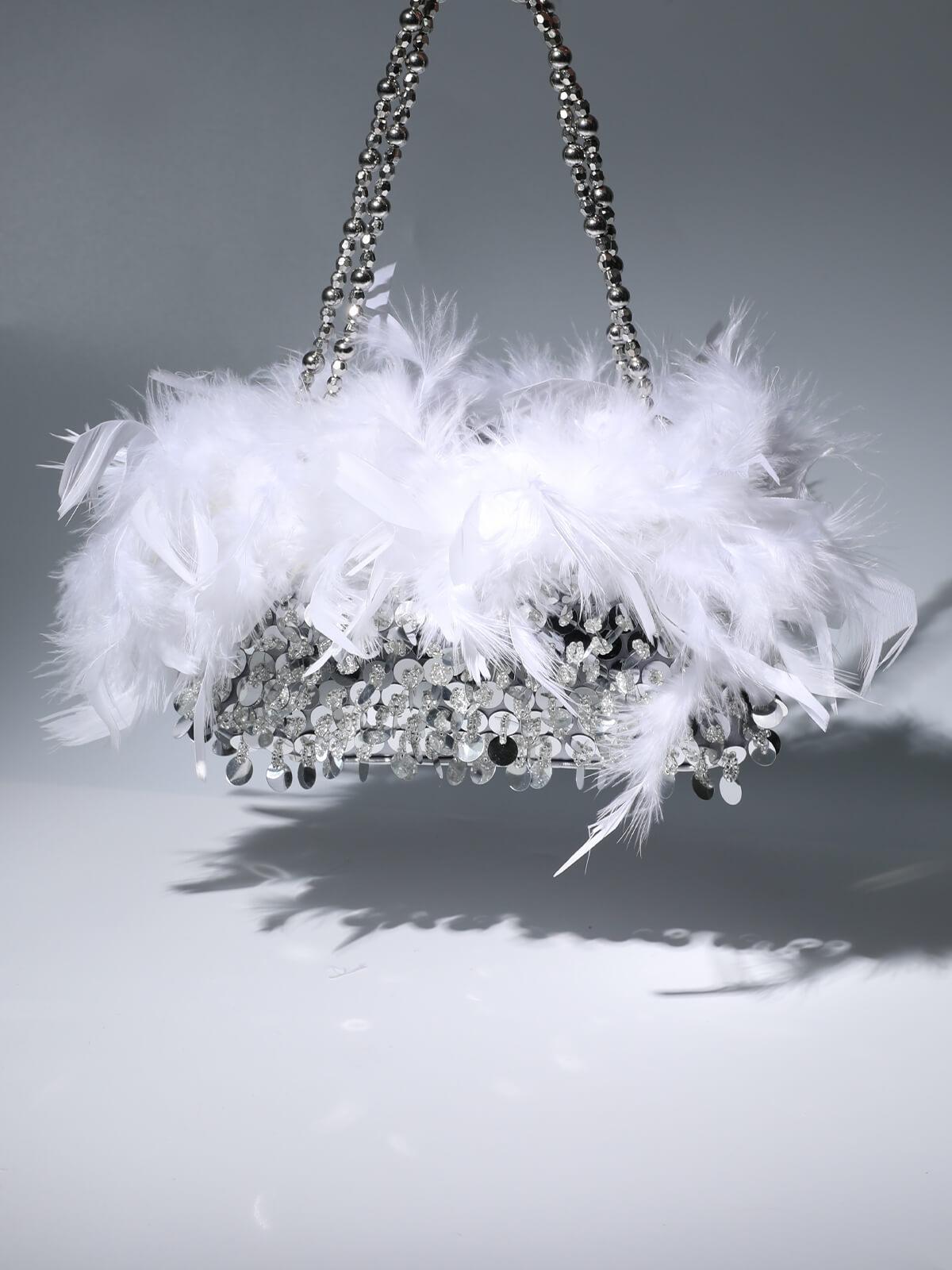 Martina Sequin Feather Shoulder Bag-Mix MIx Style