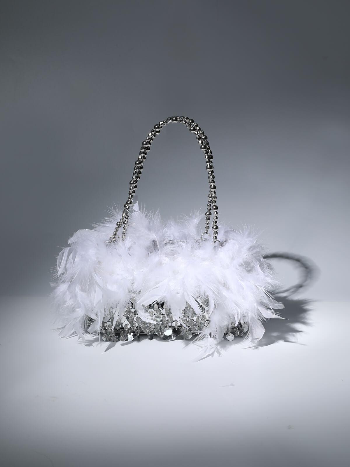 Martina Sequin Feather Shoulder Bag-Mix MIx Style