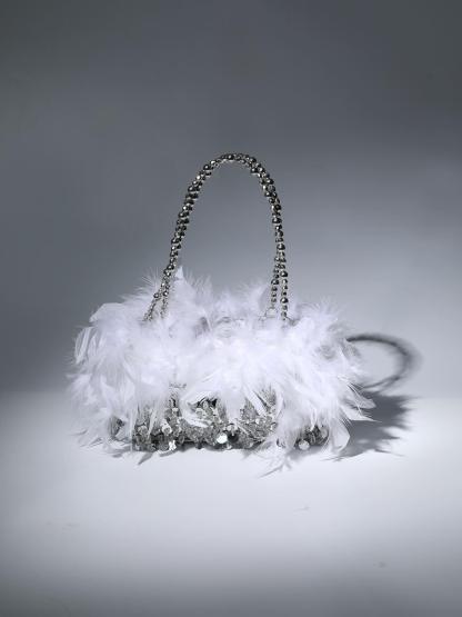 Martina Sequin Feather Shoulder Bag-Mix MIx Style