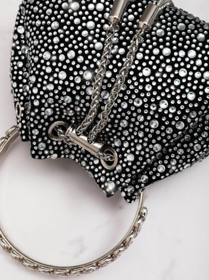 Mattea Crystal Embellished Bucket Bag In Black Handbags & Evening Bags | Mix Mix Style [Hot Seller]-Mix MIx Style