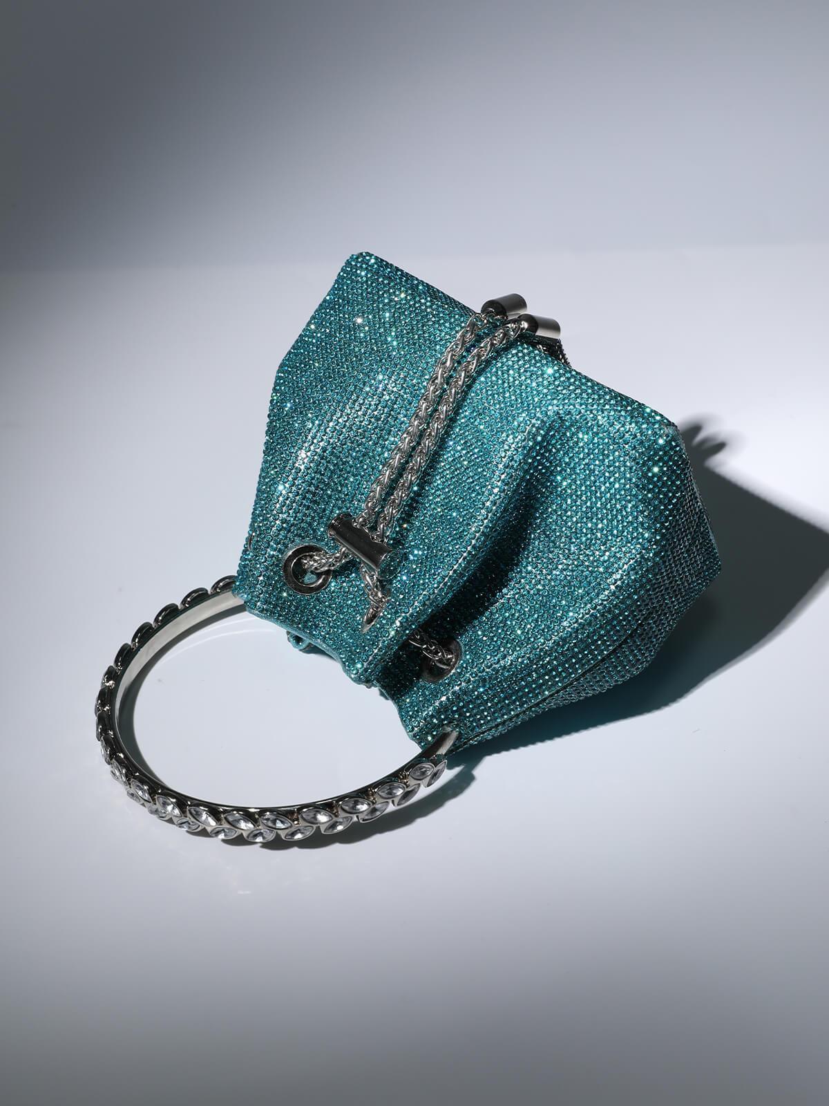 Mattea Crystal Embellished Bucket Bag In Blue Handbags & Evening Bags | Mix Mix Style [Hot Seller]-Mix MIx Style