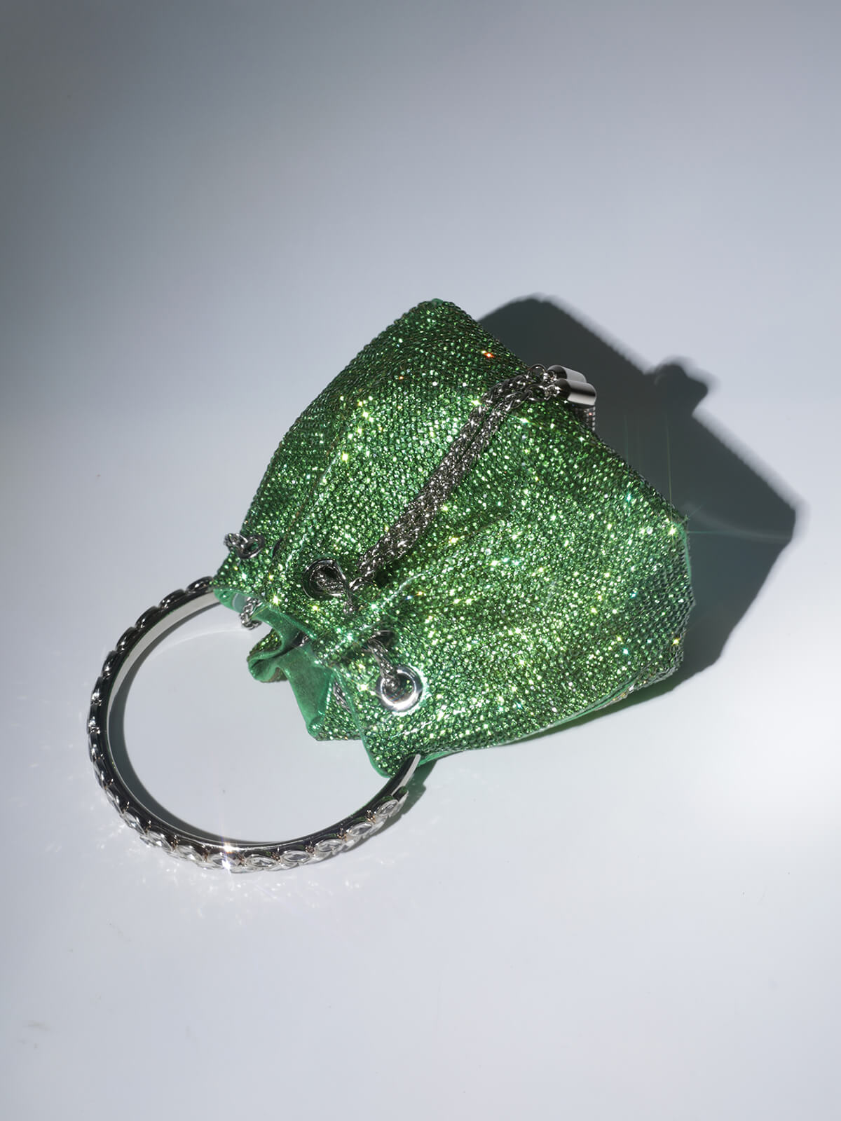 Mattea Crystal Embellished Bucket Bag In Green Handbags & Evening Bags | Mix Mix Style [Hot Seller]-Mix MIx Style