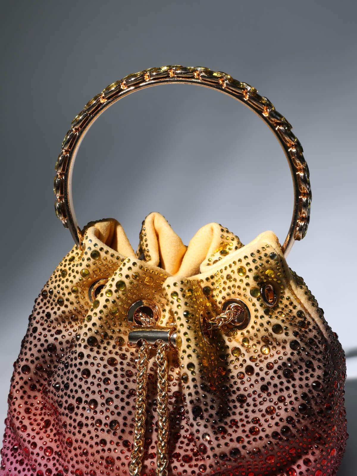 Crystal Embellished Bucket Bag In Ombre Handbags & Evening Bags | Mix Mix Style [Hot Seller]-Mix MIx Style