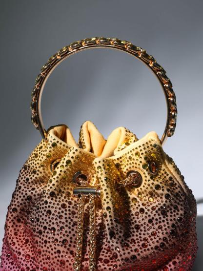 Crystal Embellished Bucket Bag In Ombre Handbags & Evening Bags | Mix Mix Style [Hot Seller]-Mix MIx Style