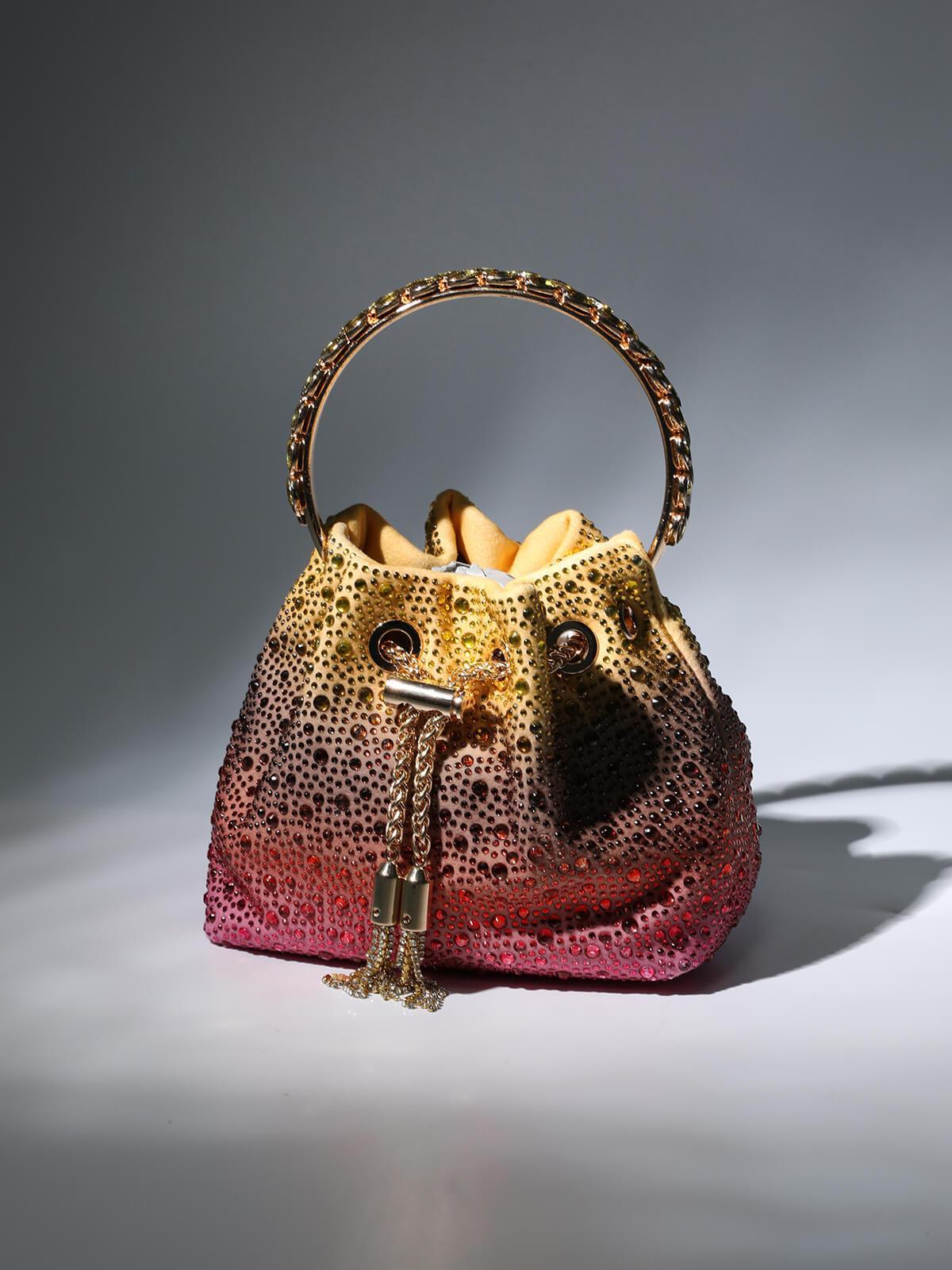 Crystal Embellished Bucket Bag In Ombre Handbags & Evening Bags | Mix Mix Style [Hot Seller]-Mix MIx Style