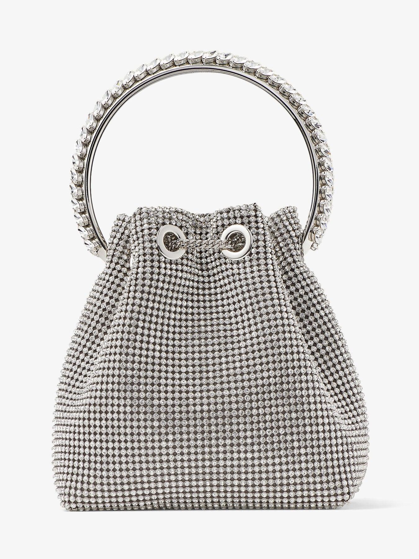 Crystal Embellished Bucket Bag In Silver Handbags & Evening Bags | Mix Mix Style [Hot Seller]-Mix MIx Style