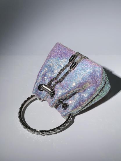 Crystal Embellished Sequin Bucket Bag In Lilac Handbags & Evening Bags | Mix Mix Style [Hot Seller]-Mix MIx Style