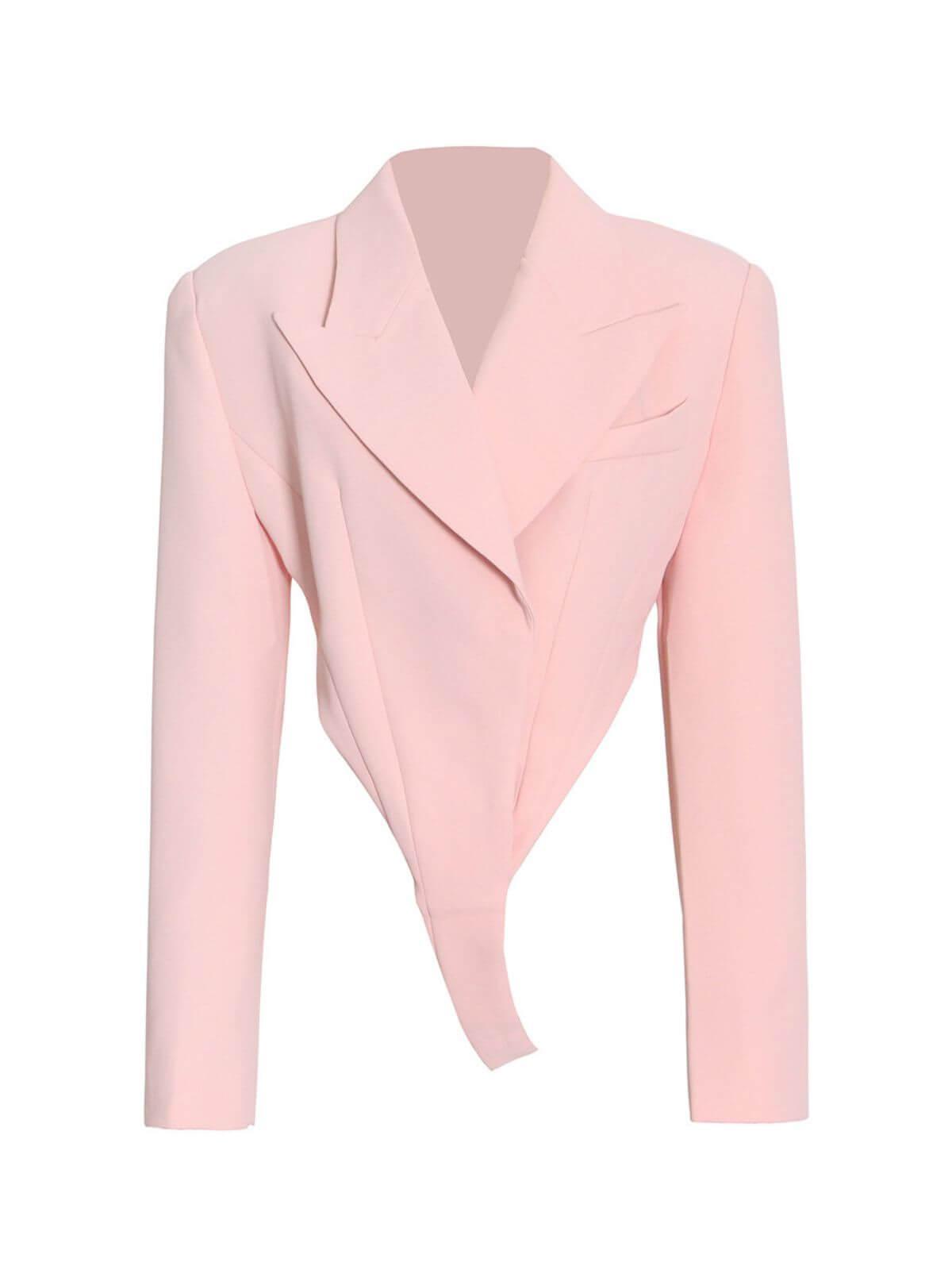 Mauve Backless Blazer Bodysuit-Mix MIx Style