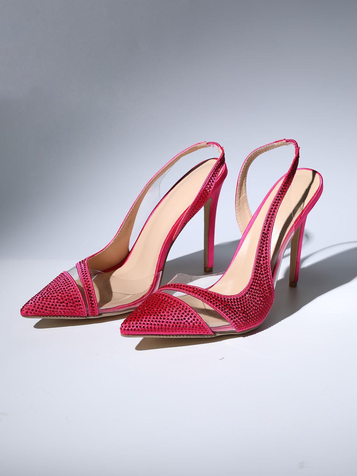 Medusa Crystal Heels In Hot Pink-Mix MIx Style