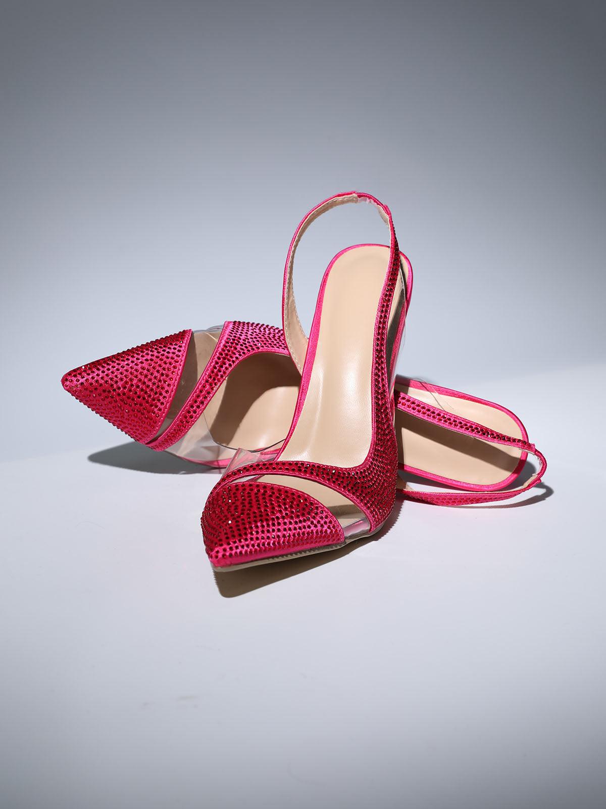 Medusa Crystal Heels In Hot Pink-Mix MIx Style