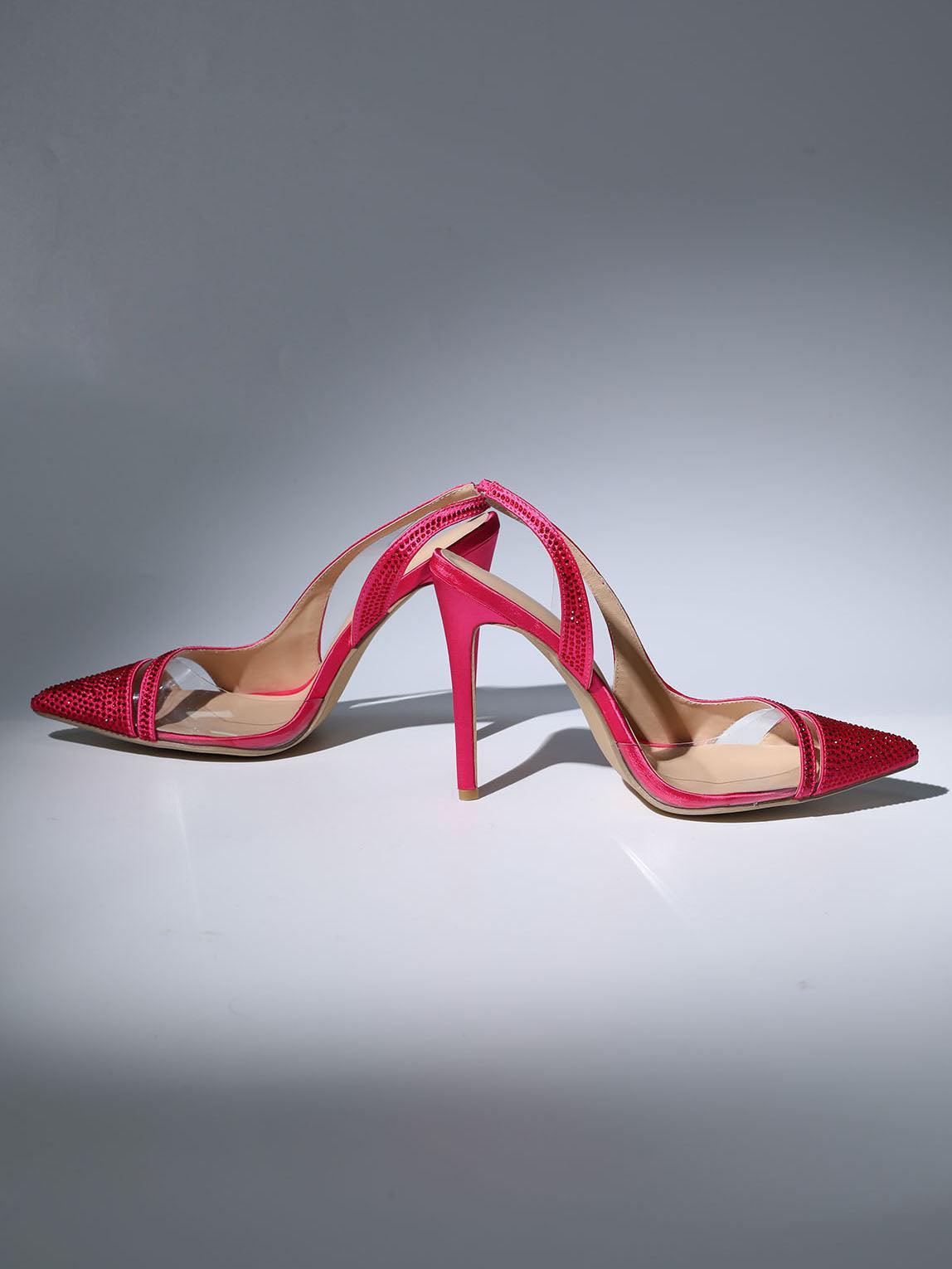 Medusa Crystal Heels In Hot Pink-Mix MIx Style