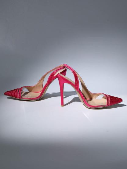 Medusa Crystal Heels In Hot Pink-Mix MIx Style