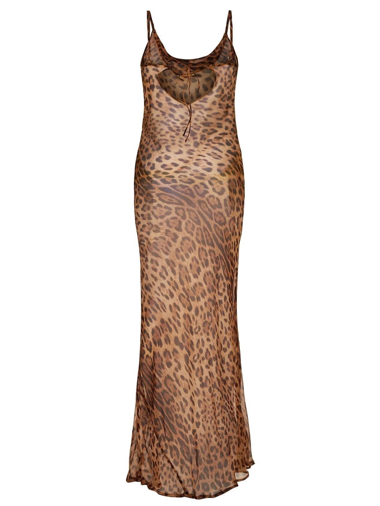 Melany Leopard Print Spaghetti Maxi Dress-Mix MIx Style