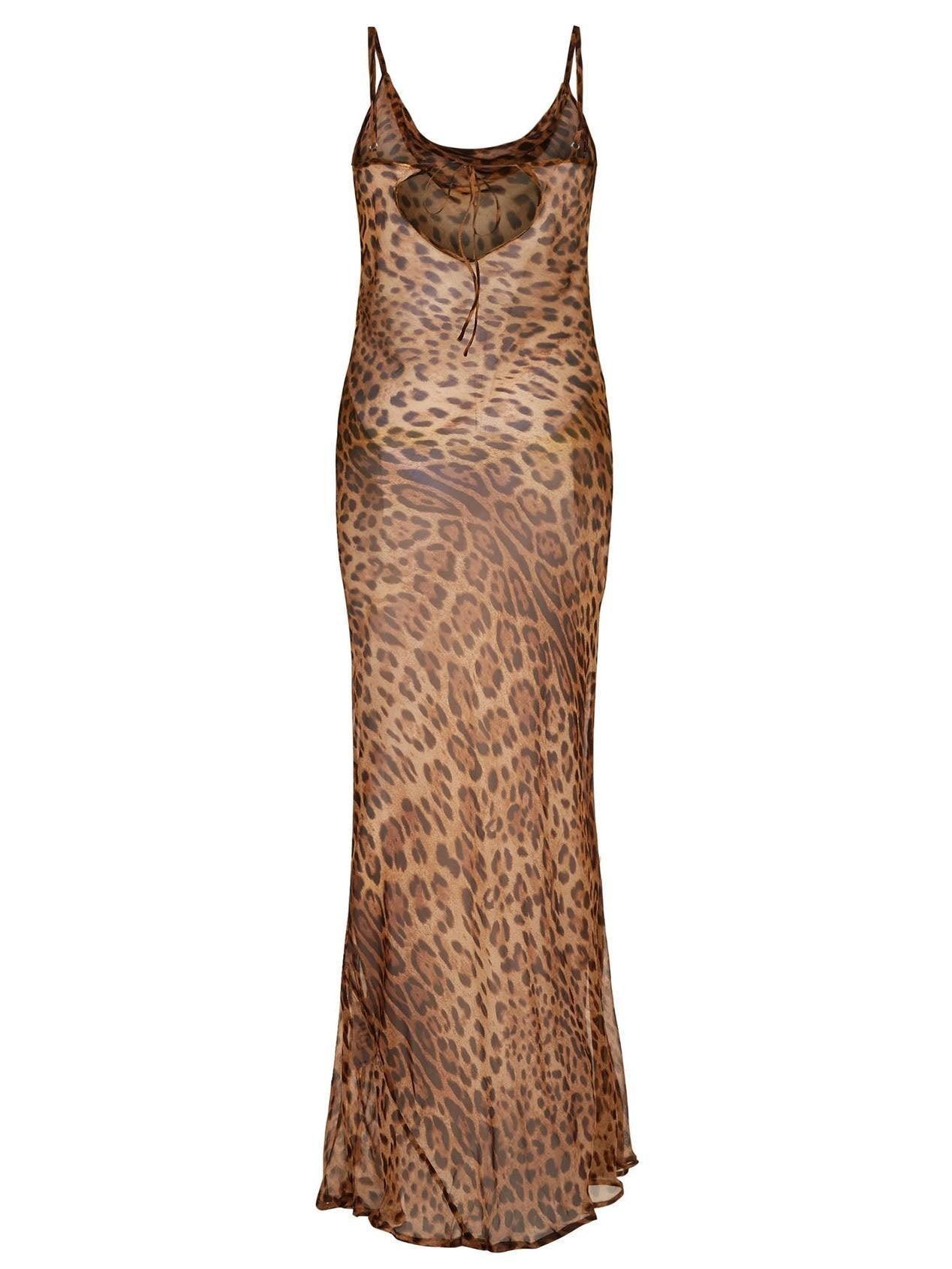 Melany Leopard Print Spaghetti Maxi Dress-Mix MIx Style