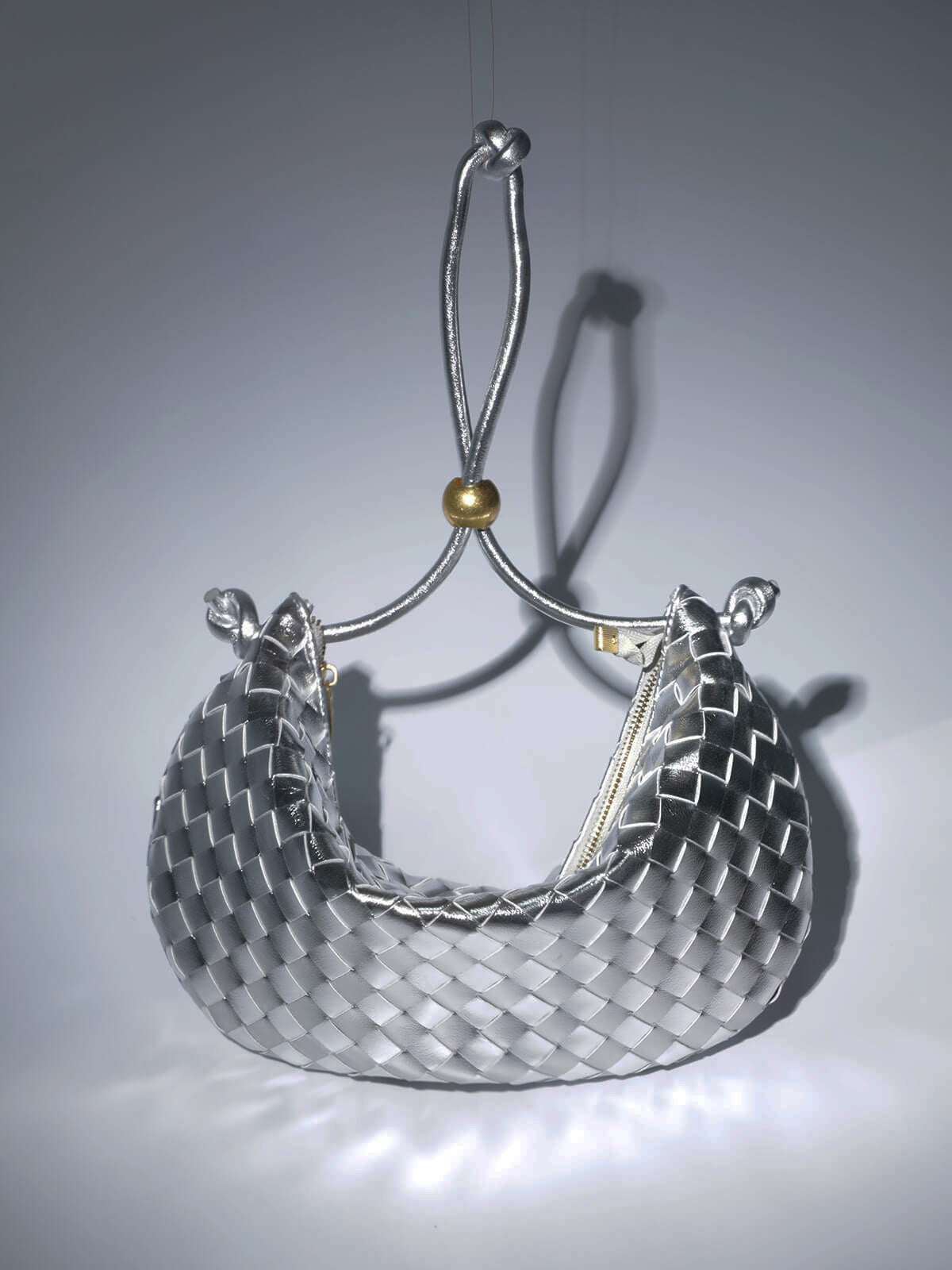Midge Woven Drawstring Bag In Silver Handbags & Evening Bags | Mix Mix Style [Hot Seller]-Mix MIx Style