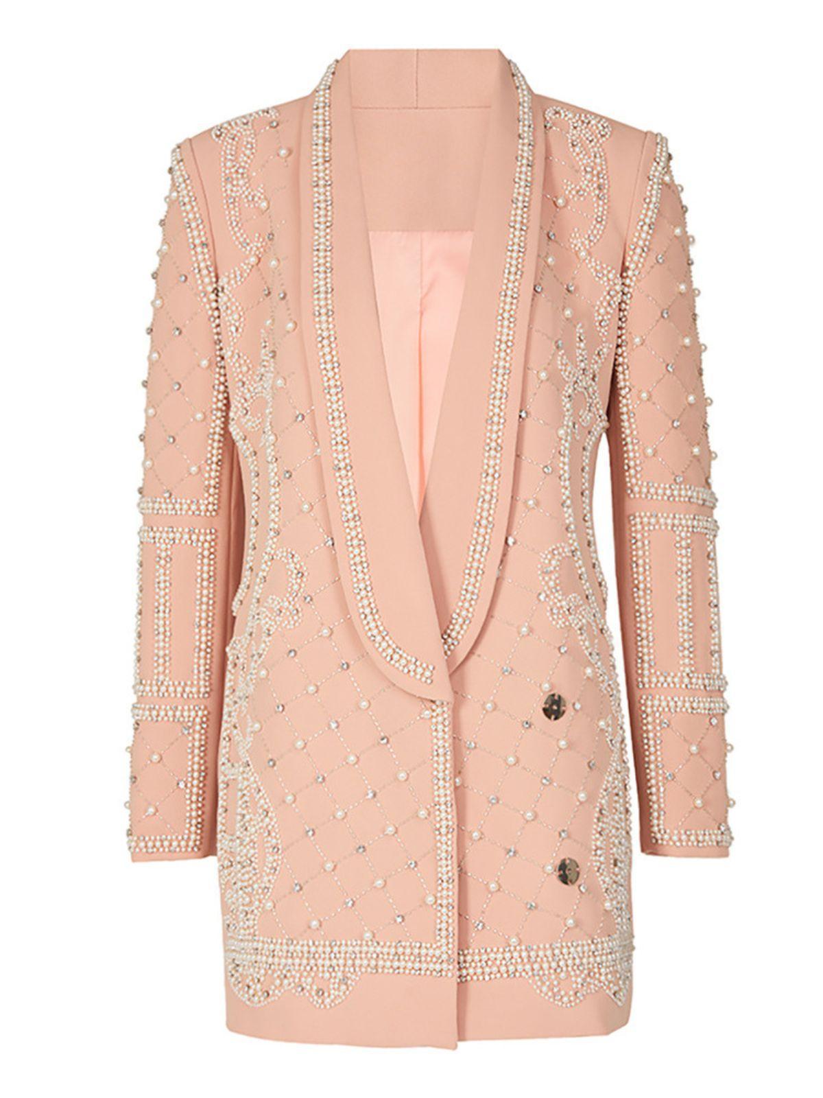 Minahil Pearl Embellished Blazer | Mix Mix Style [Hot Seller]-Mix MIx Style