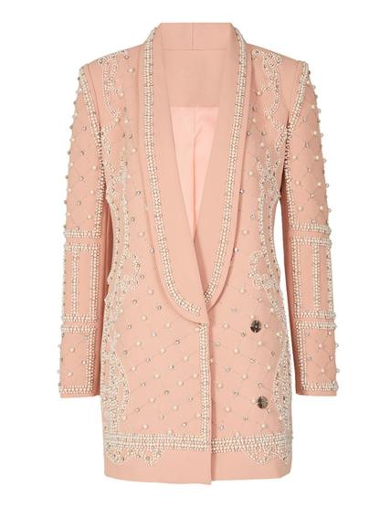 Minahil Pearl Embellished Blazer | Mix Mix Style [Hot Seller]-Mix MIx Style