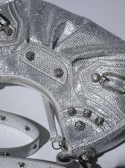 Misty Rhinestone Shoulder Bag In Silver Handbags & Evening Bags | Mix Mix Style [Hot Seller]-Mix MIx Style