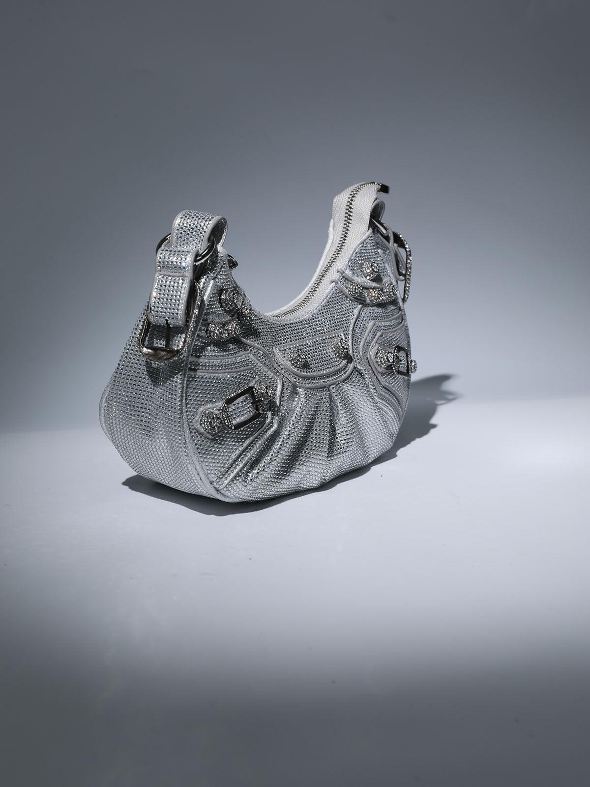 Misty Rhinestone Shoulder Bag In Silver Handbags & Evening Bags | Mix Mix Style [Hot Seller]-Mix MIx Style