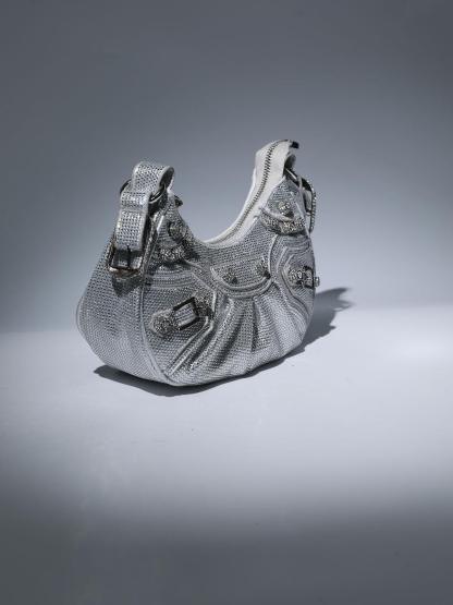 Misty Rhinestone Shoulder Bag In Silver Handbags & Evening Bags | Mix Mix Style [Hot Seller]-Mix MIx Style