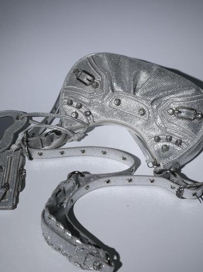 Misty Rhinestone Shoulder Bag In Silver Handbags & Evening Bags | Mix Mix Style [Hot Seller]-Mix MIx Style