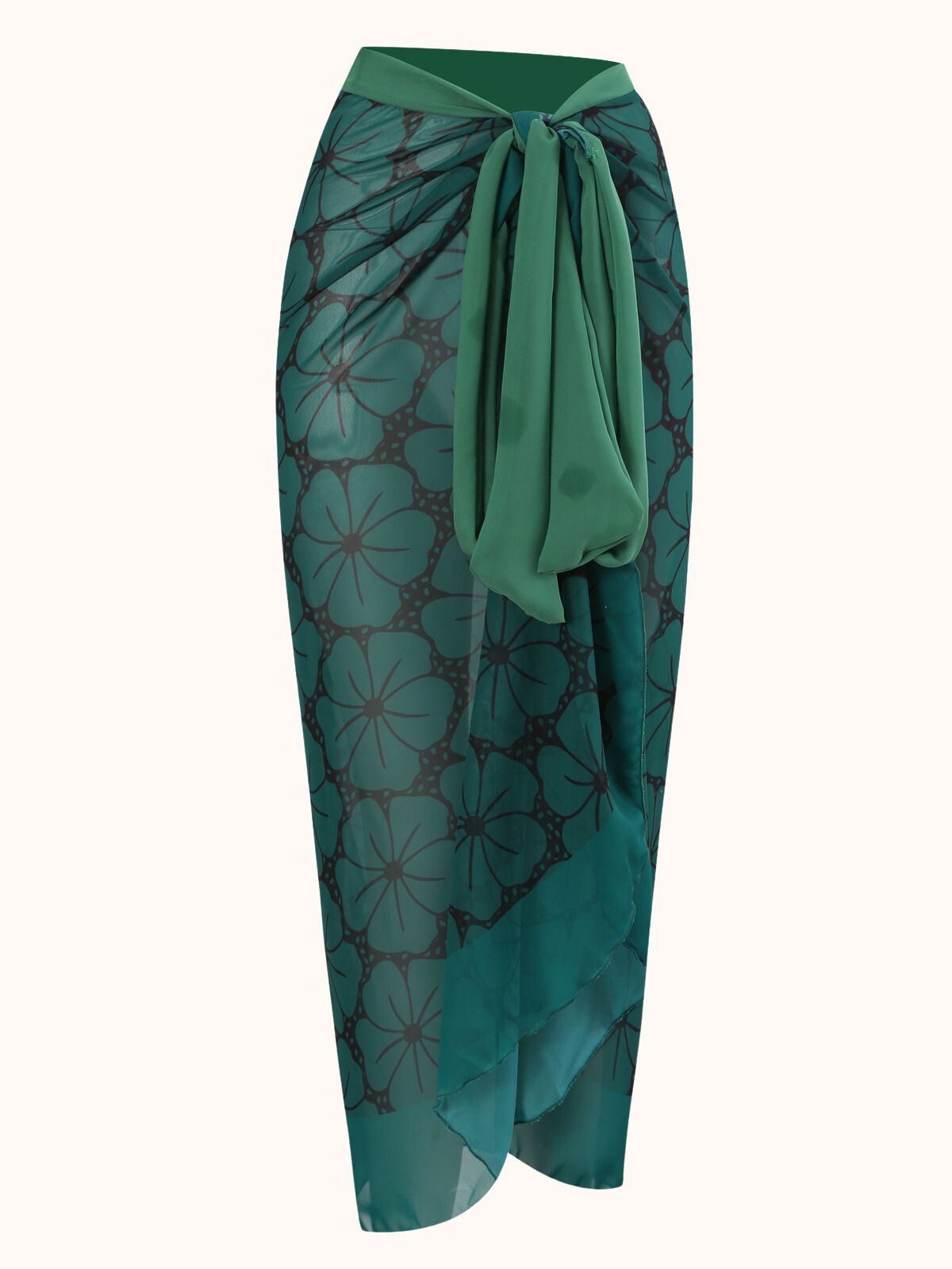 V-Neck Swimwear Two Piece Set In Emerald | Mix Mix Style-Mix MIx Style