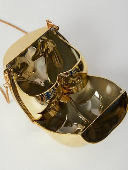 Morwenna Acrylic Butt Bag In Gold Handbags & Evening Bags | Mix Mix Style [Hot Seller]-Mix MIx Style