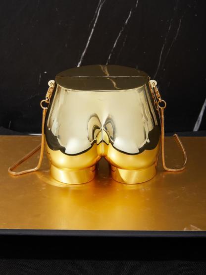 Morwenna Acrylic Butt Bag In Gold Handbags & Evening Bags | Mix Mix Style [Hot Seller]-Mix MIx Style
