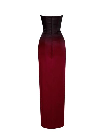 Myfanwy Strapless Ombre Split Maxi Dress-Mix MIx Style