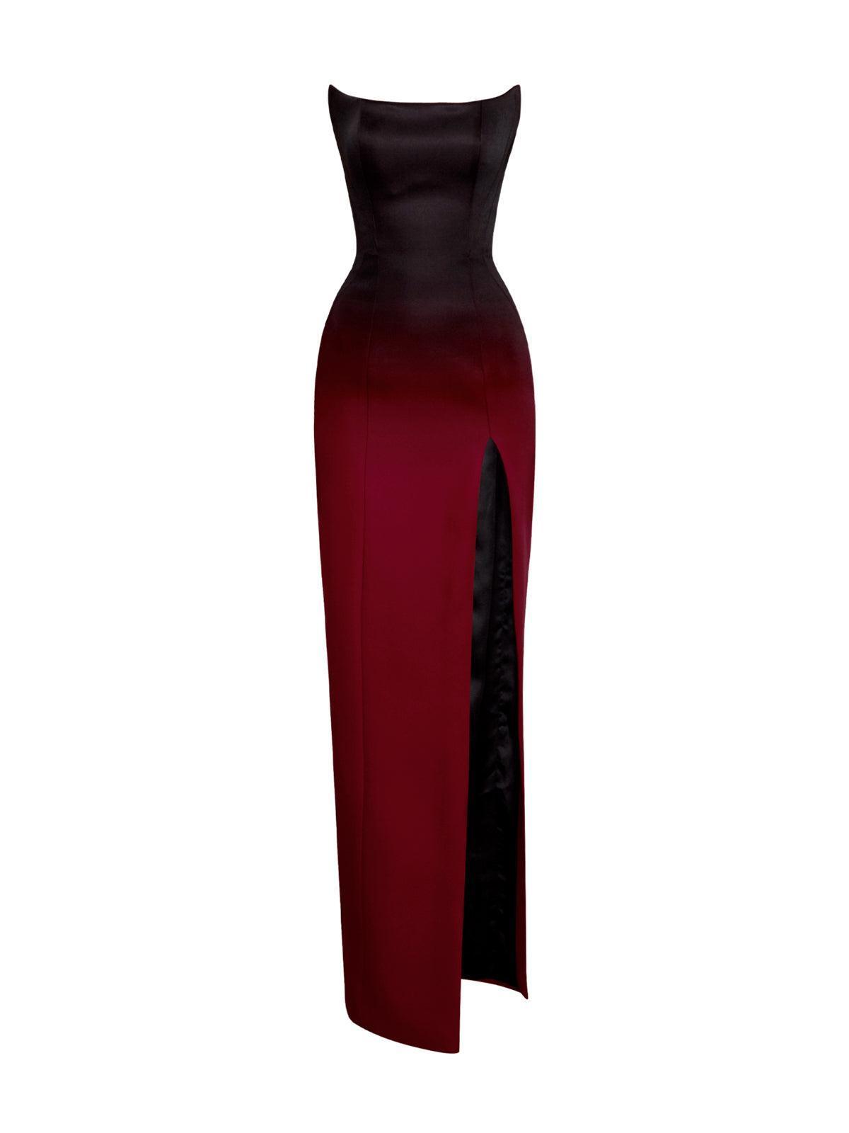Myfanwy Strapless Ombre Split Maxi Dress-Mix MIx Style
