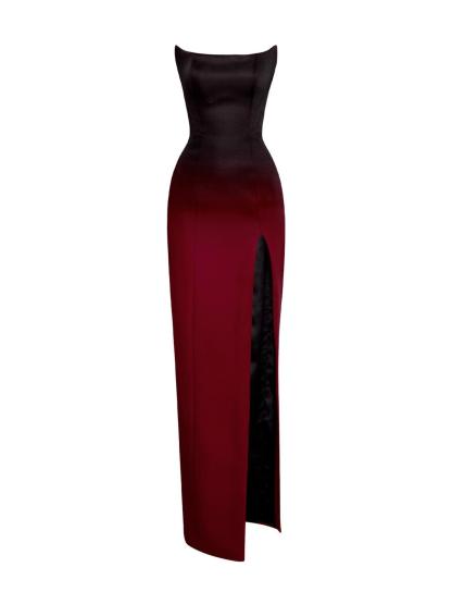 Myfanwy Strapless Ombre Split Maxi Dress-Mix MIx Style