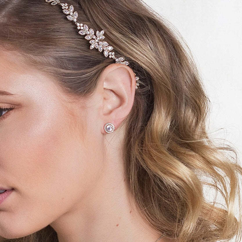 Moissanite Halo Stud 18K White Gold Earrings | Mix Mix Style [Hot Seller]-Mix MIx Style