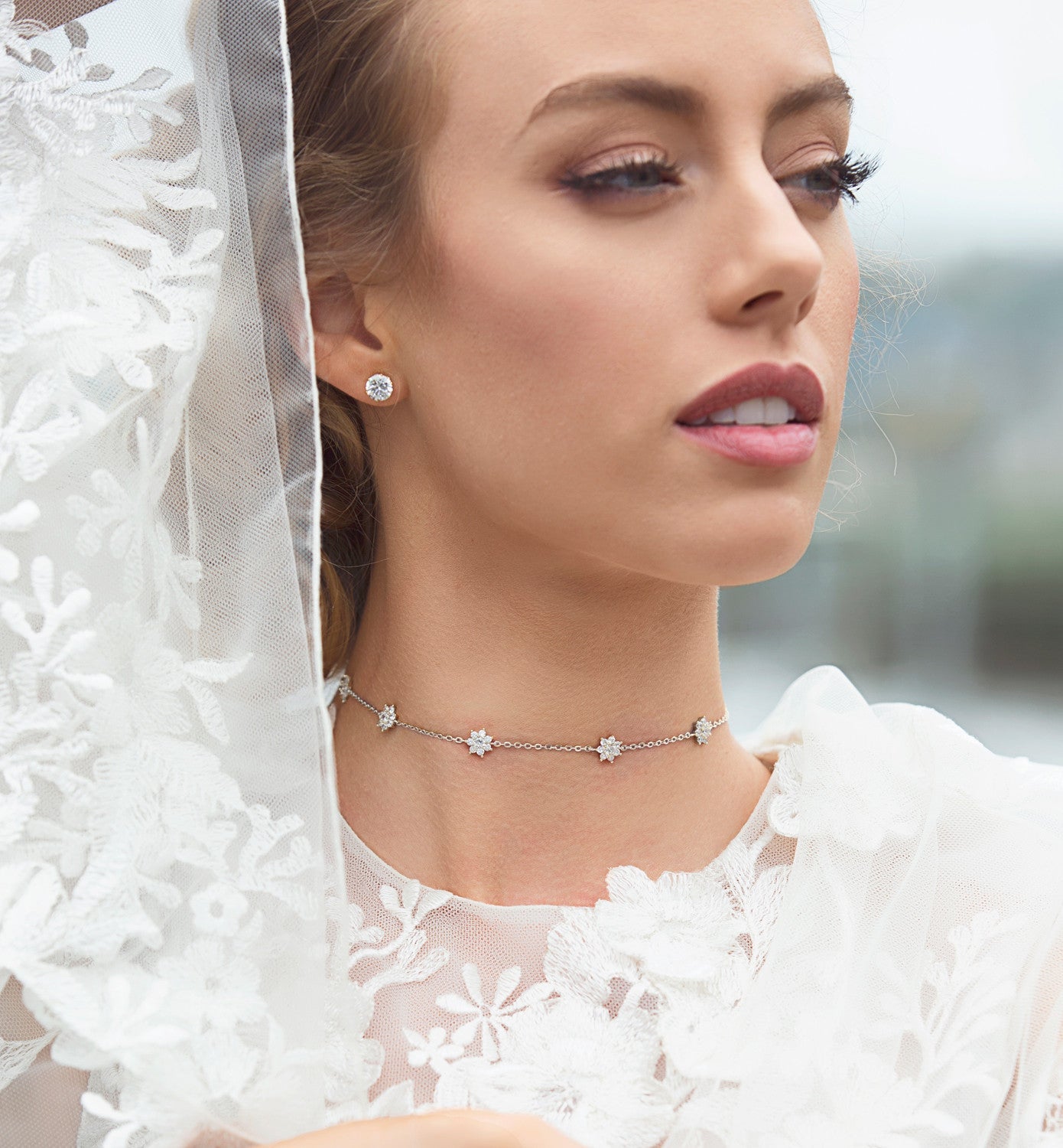 Crystal Choker 18K White Gold  Necklace | Mix Mix Style [Hot Seller]-Mix MIx Style