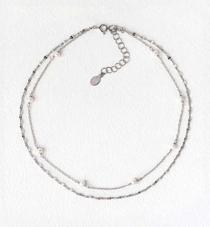 Dainty Layered 18K White Gold Choker | Mix Mix Style [Hot Seller]-Mix MIx Style