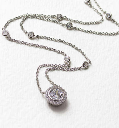 Crystal Chain 18K White Gold Necklace | Mix Mix Style [Hot Seller]