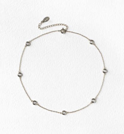 Petite Crystal 18K White Gold Choker | Mix Mix Style [Hot Seller]-Mix MIx Style