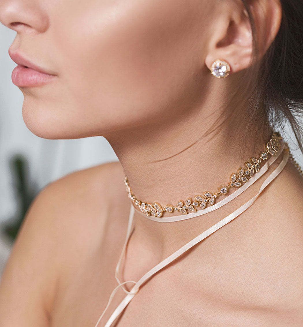 Leaf Eternity 18K White Gold Choker | Mix Mix Style [Hot Seller]-Mix MIx Style