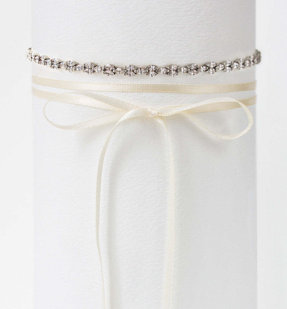 Marquise Deco Choker 18K White Gold Necklace | Mix Mix Style [Hot Seller]-Mix MIx Style