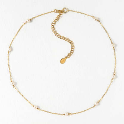Pearl Choker 18K Gold Plated Necklace | Mix Mix Style [Hot Seller]-Mix MIx Style