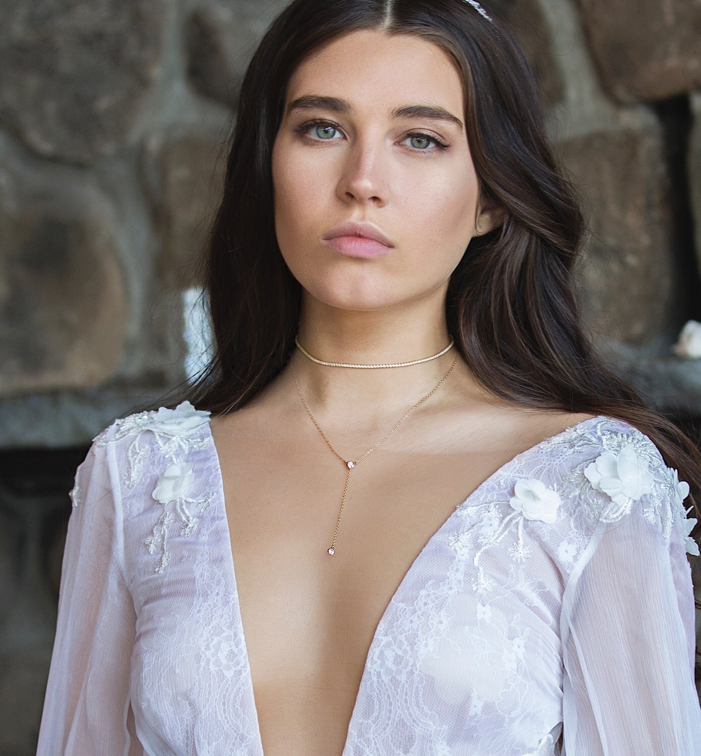 Crystal Lariat 18K White Gold Necklace | Mix Mix Style [Hot Seller]-Mix MIx Style