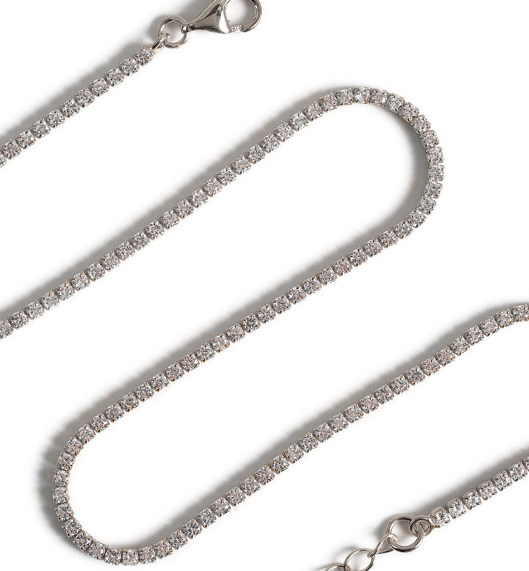 Dainty Crystal Line 18K White Gold Choker | Mix Mix Style [Hot Seller]-Mix MIx Style