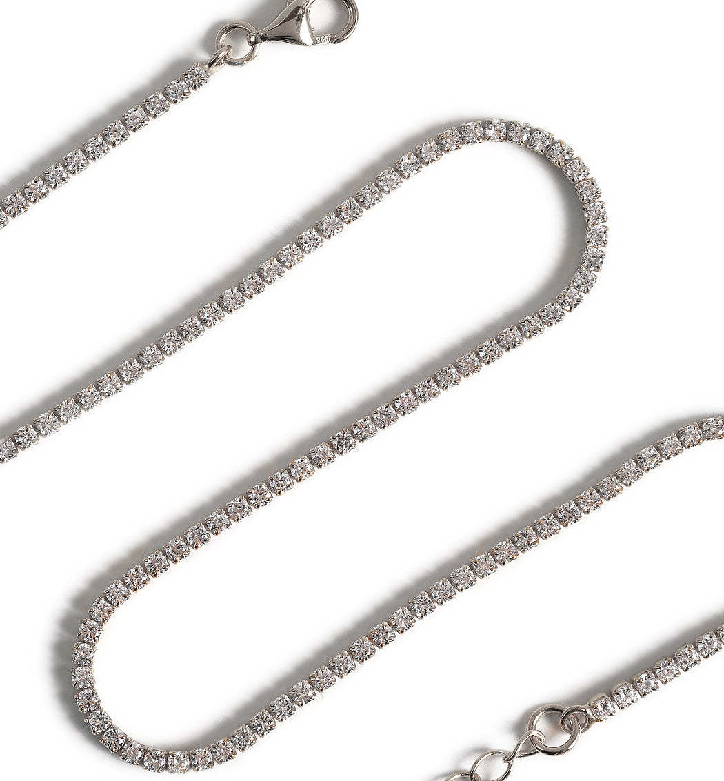 Dainty Crystal Line 18K White Gold Choker | Mix Mix Style [Hot Seller]-Mix MIx Style