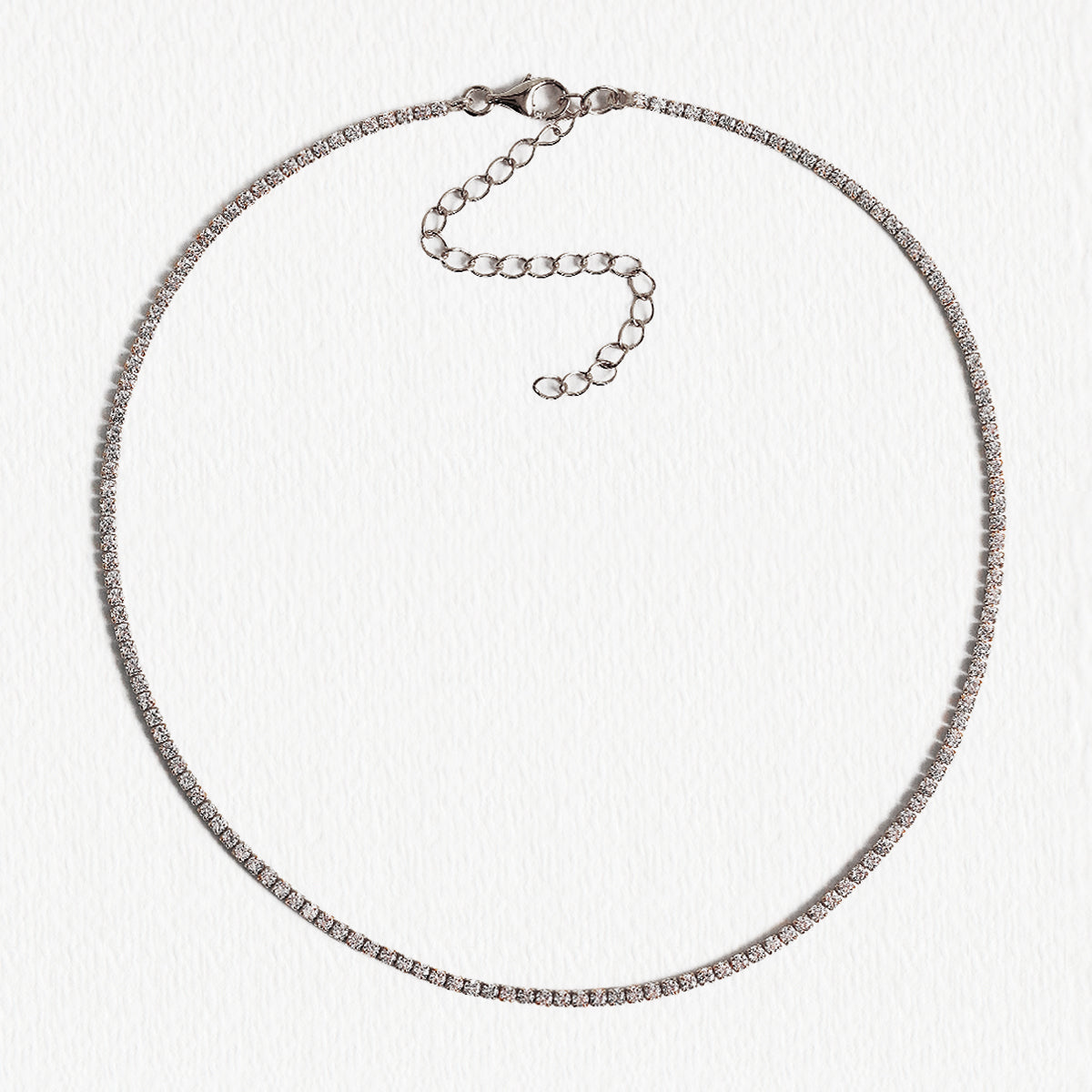 Dainty Crystal Line 18K White Gold Choker | Mix Mix Style [Hot Seller]-Mix MIx Style