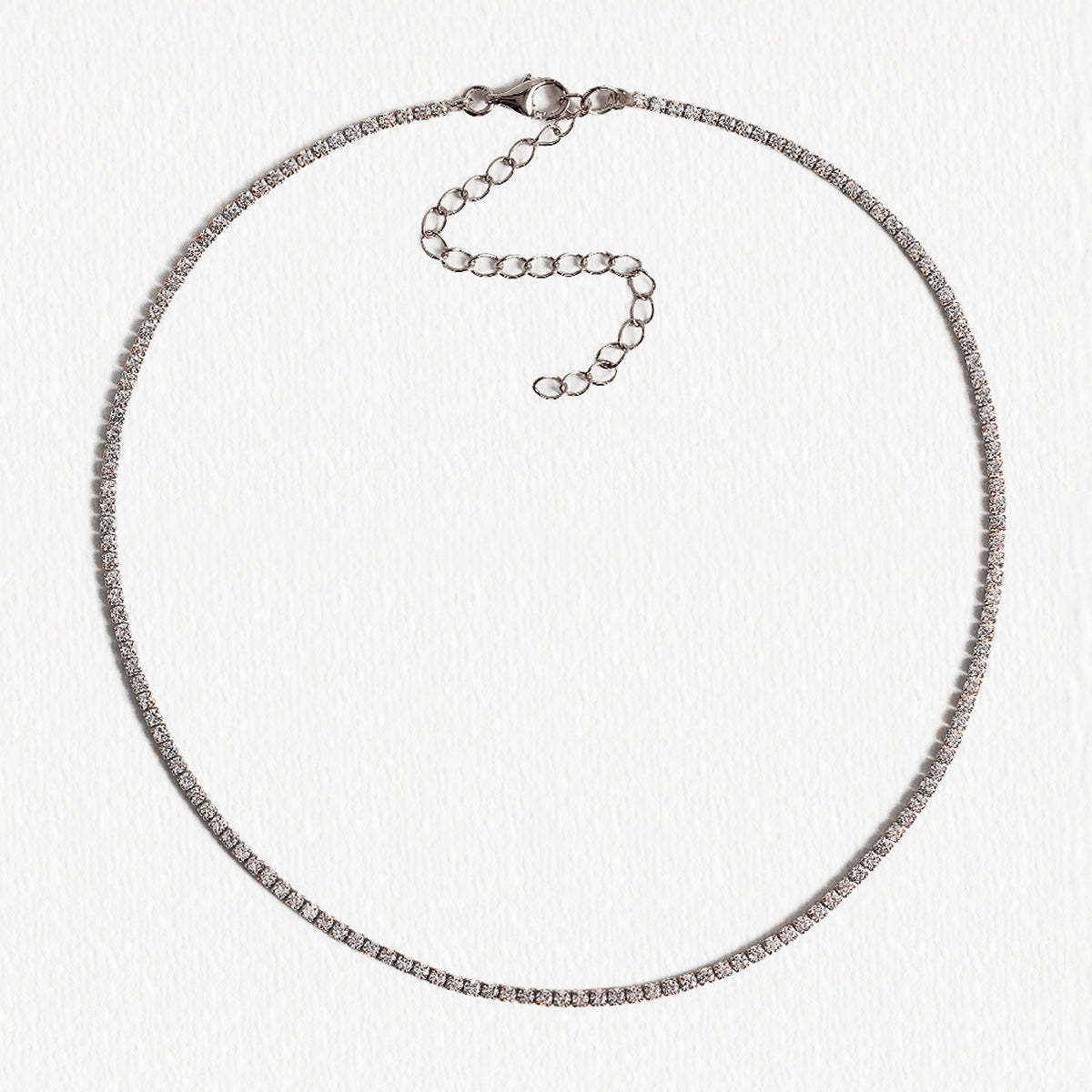 Dainty Crystal Line 18K White Gold Choker | Mix Mix Style [Hot Seller]-Mix MIx Style
