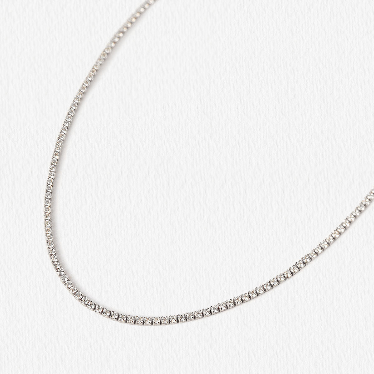 Dainty Crystal Line 18K White Gold Choker | Mix Mix Style [Hot Seller]-Mix MIx Style